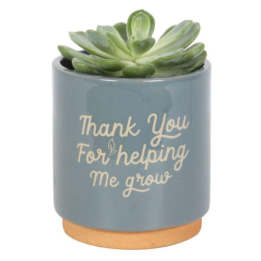 Blue Thank You For Helping Me Grow Plant Pot - Oh Shoot! Plants