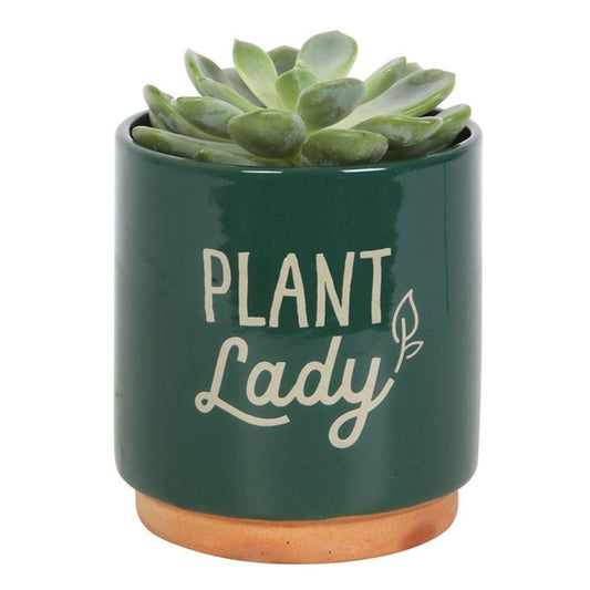 Dark Green Plant Lady Plant Pot - Oh Shoot! Plants